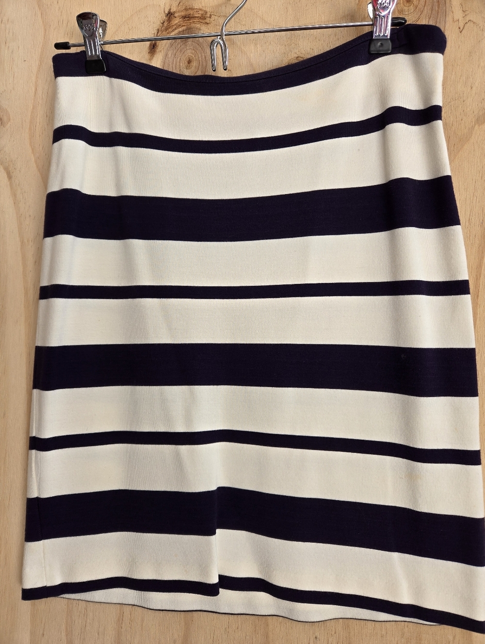 Banana Republic Navy and Cream Striped Pencil Skirt